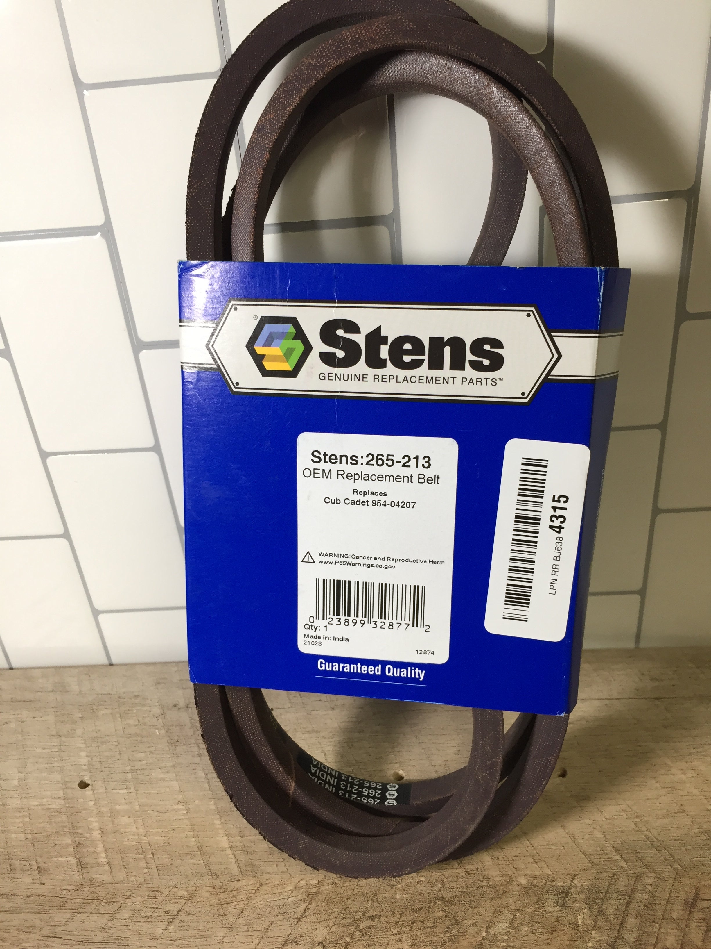 Stens 265-213 Belt Replaces Cub Cadet 954-04207 1/2-Inch by-1/2-inch (6945170555063)
